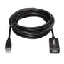 Aisens Cable de Extensión USB 2.0 con Amplificador, Tipo A Macho a Tipo A Hembra, 15m, Negro